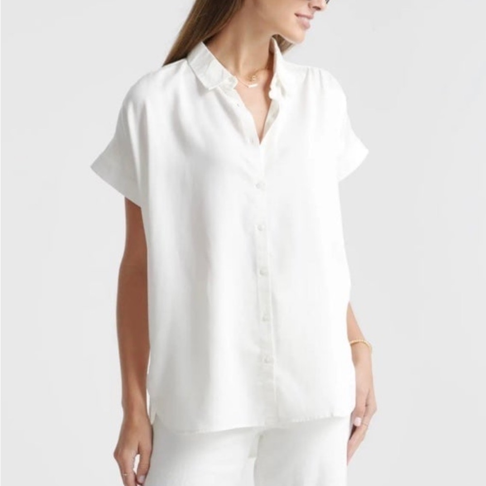 Quince Women's White Button-Up Top